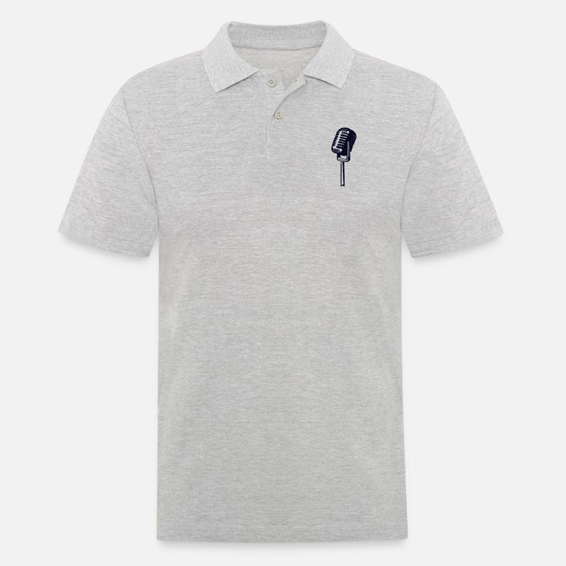 Micro vintage cassé - Polo Homme - gris chiné