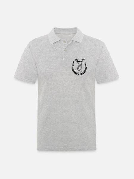Handgeste Frieden FRIEDEN 2 - Männer Poloshirt - Grau meliert