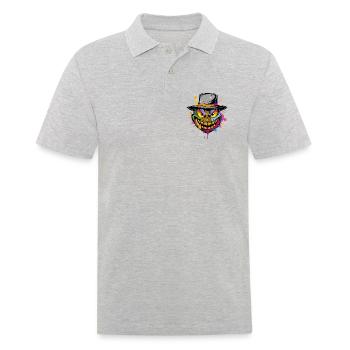 Halloween Face - Männer Poloshirt - Grau meliert - Vorne - Kai (181cm)