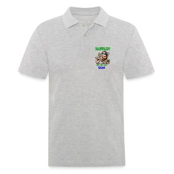Faultier Shirt – Ist mir nur egal - Männer Poloshirt - Grau meliert - Vorne - Kai (181cm)