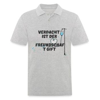 Verdacht ist der Freundschaft Gift - Männer Poloshirt - Grau meliert - Vorne - Kai (181cm)