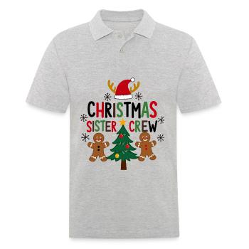 Weihnachts Schwester Crew - Festliches Design - Männer Poloshirt - Grau meliert - Vorne - Kai (181cm)