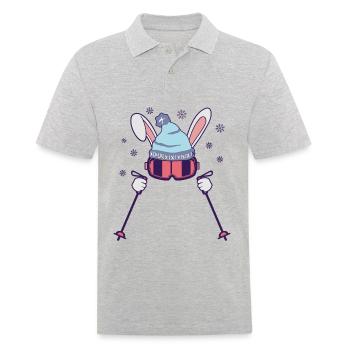 Lapin de Pâques Ski Drôle Cadeau de Pâques - Polo Homme - gris chiné - Devant - Kai (181cm)
