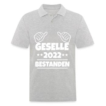 Gesellenbrief Abschluss Geselle 2022 - Männer Poloshirt - Grau meliert - Vorne - Kai (181cm)