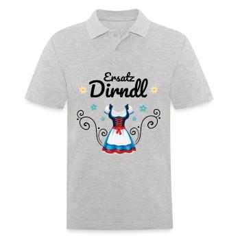Dirndl Ersatz - Männer Poloshirt - Grau meliert - Vorne - Kai (181cm)