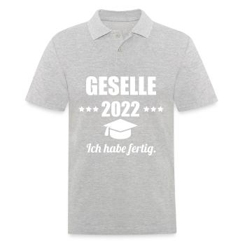Gesellenbrief Abschluss Geselle 2022 - Männer Poloshirt - Grau meliert - Vorne - Kai (181cm)