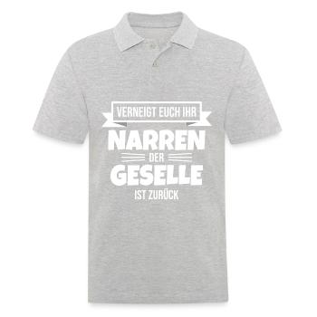 Gesellenbrief Abschluss Geselle 2022 - Männer Poloshirt - Grau meliert - Vorne - Kai (181cm)