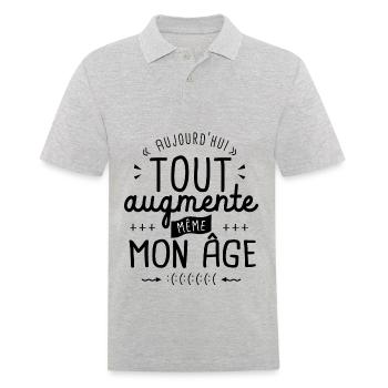 tout augment mon âge humour anniversaire drôle - Polo Homme - gris chiné - Devant - Kai (181cm)