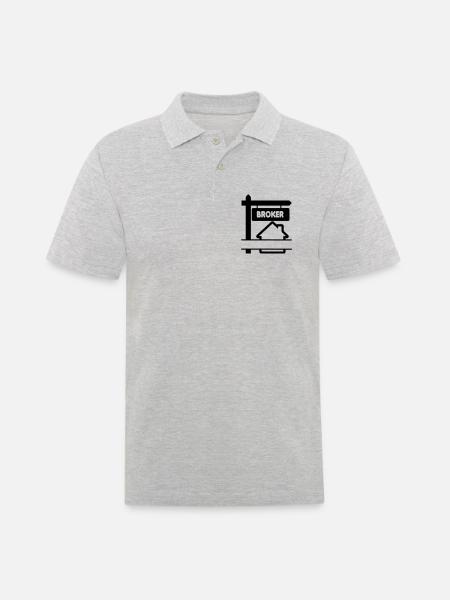 Logo Broker with text BROKER - Men's Polo Shirt - heather grey