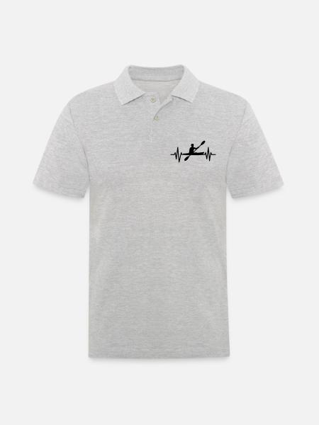 Herzschlag Kajak - Männer Poloshirt - Grau meliert