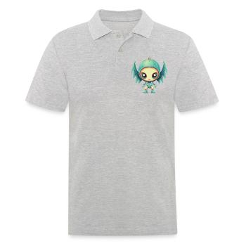 alien Engel Flügel Cyborg - Futuristisches Design - Männer Poloshirt - Grau meliert - Vorne - Kai (181cm)