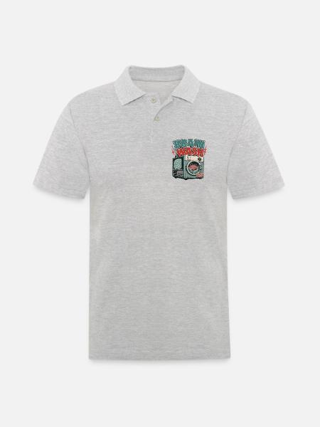 BRAIN WASH MACHINE - Männer Poloshirt - Grau meliert