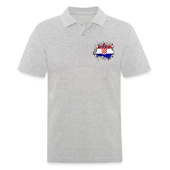 Kroatien - Männer Poloshirt - Grau meliert - Vorne - Kai (181cm)