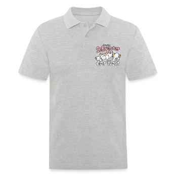 Beste Schwester der Welt - Einhorn Geschwister - Männer Poloshirt - Grau meliert - Vorne - Kai (181cm)