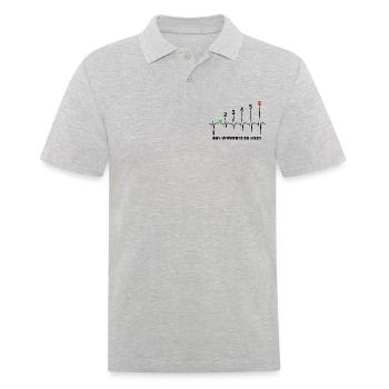 1N23456 Herzkurve das verstehst du nicht - Puls - Männer Poloshirt - Grau meliert - Vorne - Kai (181cm)
