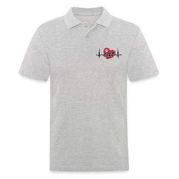 ECG Curve - Heart Curve - Pulse - Cat - Paw - Men's Polo Shirt - heather grey - Front - Kai (181cm)