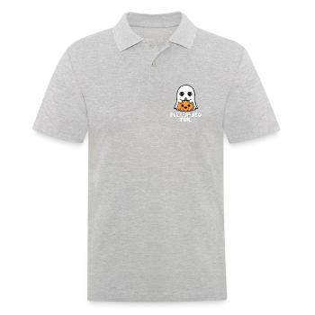 PEEK-A-BOO FAIL - GHOST HALLOWEEN - Männer Poloshirt - Grau meliert - Vorne - Kai (181cm)