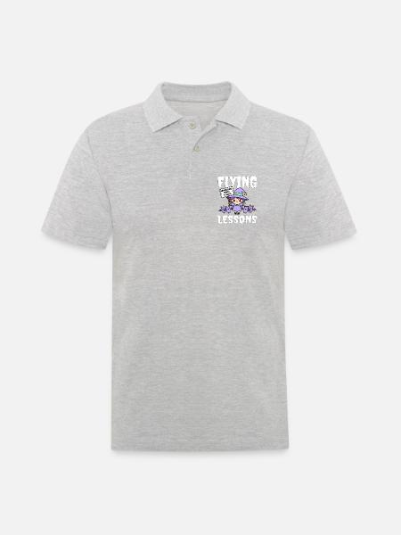 FLUGSTUNDEN - HEXE HALLOWEEN - Männer Poloshirt - Grau meliert