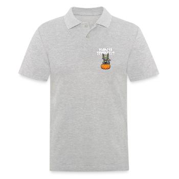 HAUNTED_ZOMBIE_CAT - Männer Poloshirt - Grau meliert - Vorne - Kai (181cm)