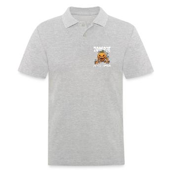 ZOMBIE JACK-O-LANTERN - ZOMBIE HALLOWEEN - Männer Poloshirt - Grau meliert - Vorne - Kai (181cm)