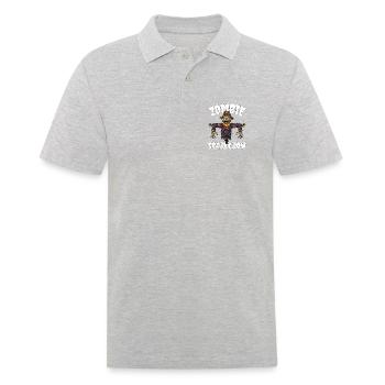 ZOMBIE VOGELSCHEUCHE - ZOMBIE HALLOWEEN - Männer Poloshirt - Grau meliert - Vorne - Kai (181cm)