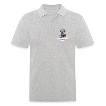 CANDY BUCKET ZOMBIE - ZOMBIE HALLOWEEN - Männer Poloshirt - Grau meliert - Vorne - Kai (181cm)