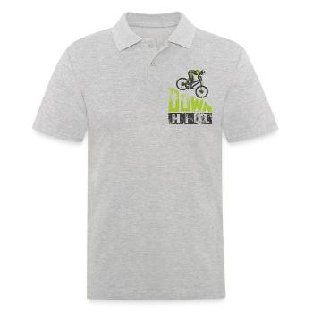 Mountain bike downhill heat MTB rider gift - Men's Polo Shirt - heather grey - Front - Kai (181cm)