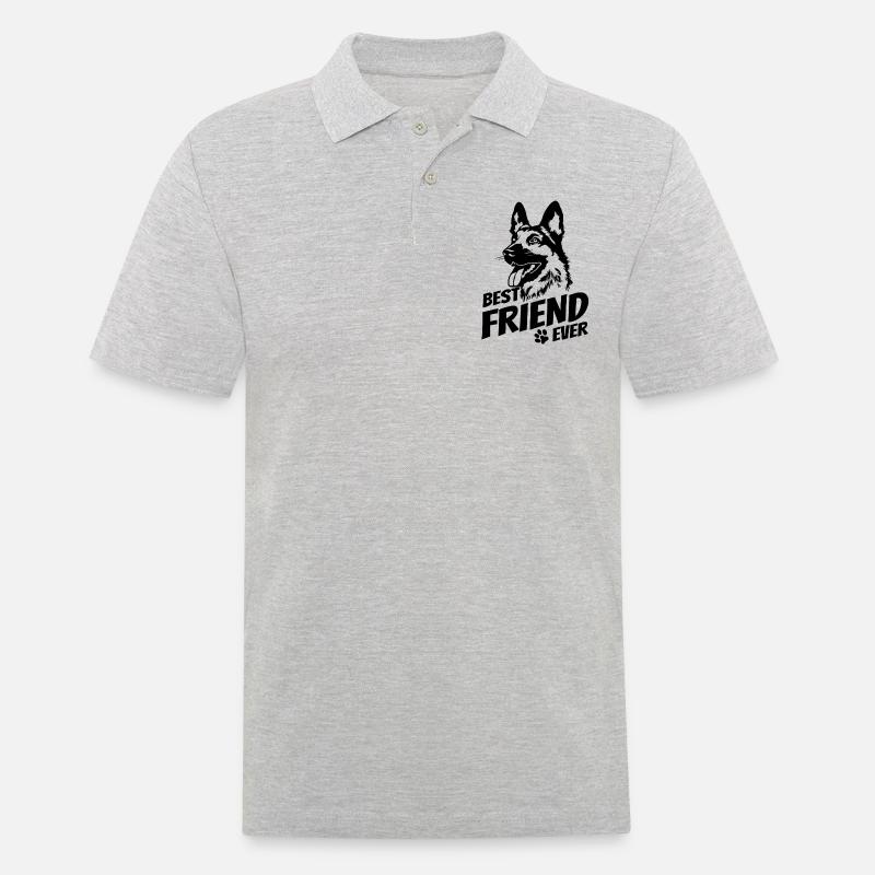 Schäferhund - bester Freund - Hundebesitzer - Männer Poloshirt - Grau meliert