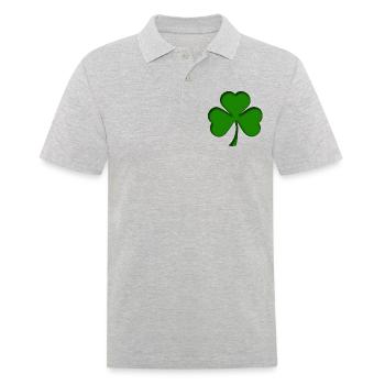 St Patrick - Trèfle - Shamrock 3D - Polo Homme - gris chiné - Devant - Kai (181cm)