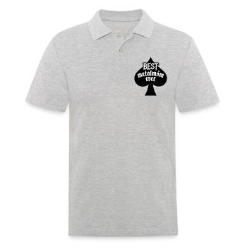 Meilleure maman en métal de tous les temps - Autocollant de fête des mères - Polo Homme - gris chiné - Devant - Kai (181cm)
