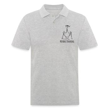 Stockente - Ente mit Stöcken - Nordic Ducking - Männer Poloshirt - Grau meliert - Vorne - Kai (181cm)