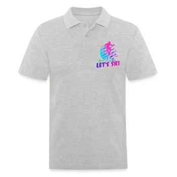 Let's Ski, 80er Retro, Apres Ski, Wintersport, Ski - Männer Poloshirt - Grau meliert - Vorne - Kai (181cm)