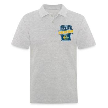Mir reicht's ich geh Pilgern - Jakobsweg - Männer Poloshirt - Grau meliert - Vorne - Kai (181cm)