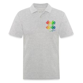 Be different - Fische - gegen den Strom schwimmen - Männer Poloshirt - Grau meliert - Vorne - Kai (181cm)
