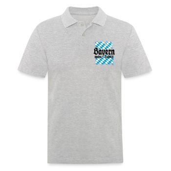 Servus - Gruß aus Bayern - meine Heimat - Männer Poloshirt - Grau meliert - Vorne - Kai (181cm)