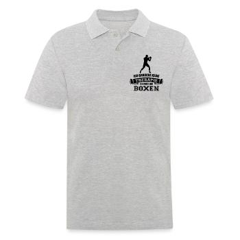 Ich brauche keine Therapie ich muss nur Boxen - Männer Poloshirt - Grau meliert - Vorne - Kai (181cm)