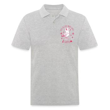 Juste une fille qui aime les mouettes - Dessin animé - Polo Homme - gris chiné - Devant - Kai (181cm)