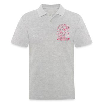 Just a girl who loves monkeys - Cartoon - Men's Polo Shirt - heather grey - Front - Kai (181cm)