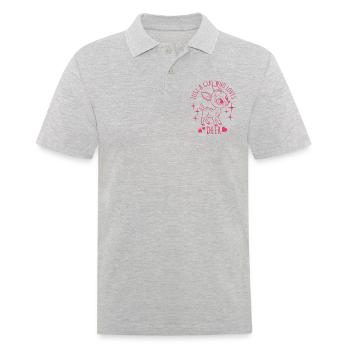 Juste une fille qui aime les cerfs - Dessin animé - Polo Homme - gris chiné - Devant - Kai (181cm)