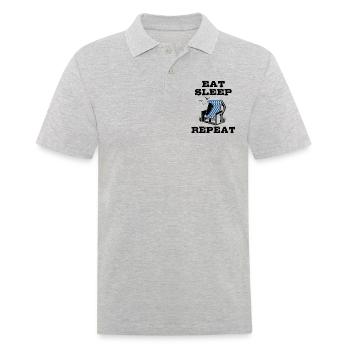 Eat Sleep Chaise de plage Repeat - Vacances - Mer - Polo Homme - gris chiné - Devant - Kai (181cm)