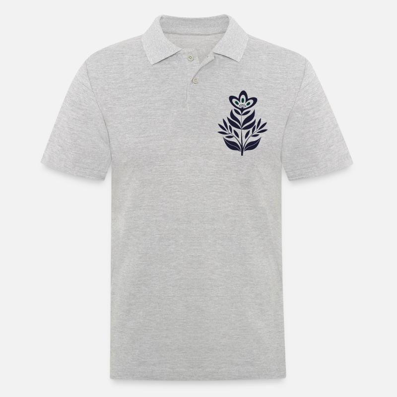 Blumen - Frühling - Sommer - Spruch - Männer Poloshirt - Grau meliert