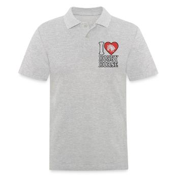 J’aime hobby cheval - Coeur - Hobby - Polo Homme - gris chiné - Devant - Kai (181cm)