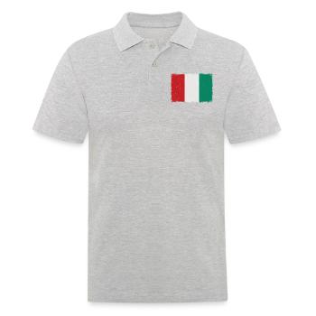 Grunge Italien Flagge - Männer Poloshirt - Grau meliert - Vorne - Kai (181cm)