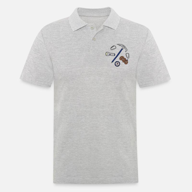 Berg klettern Kletterer Bergsteiger - Männer Poloshirt - Grau meliert