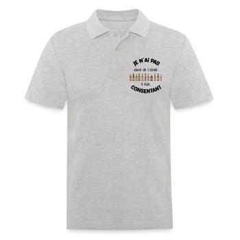 Je n'ai pas abusé de l'alcool, il était consentant - Polo Homme - gris chiné - Devant - Kai (181cm)