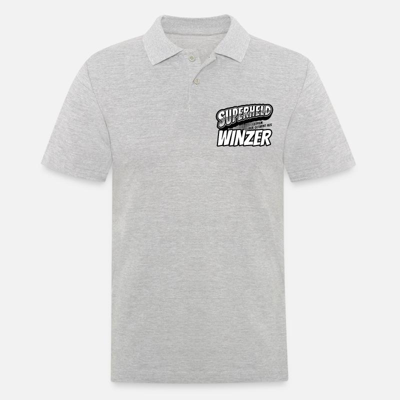 Superheld, clever getarnt als Winzer - Männer Poloshirt - Grau meliert
