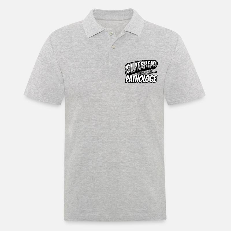 Superheld, clever getarnt als Pathologe - Männer Poloshirt - Grau meliert