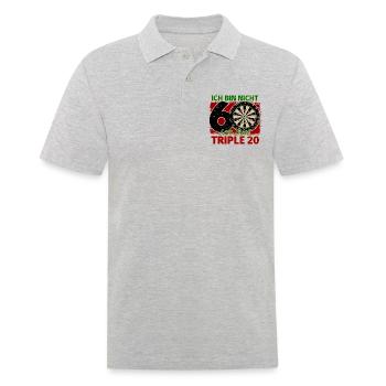 Ich bin nicht 60 ich bin Triple 20 Geburtstag Dart - Männer Poloshirt - Grau meliert - Vorne - Kai (181cm)