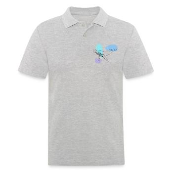 Baleine - baleine à bosse - mammifère marin - cadeau - Polo Homme - gris chiné - Devant - Kai (181cm)