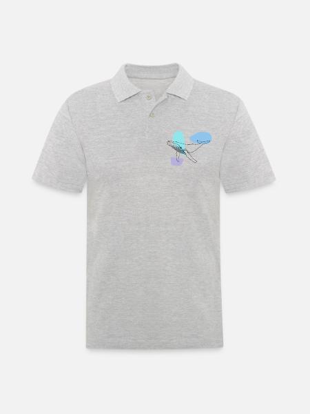 Wal - Buckelwal - Meeressäuger - Geschenk - Männer Poloshirt - Grau meliert